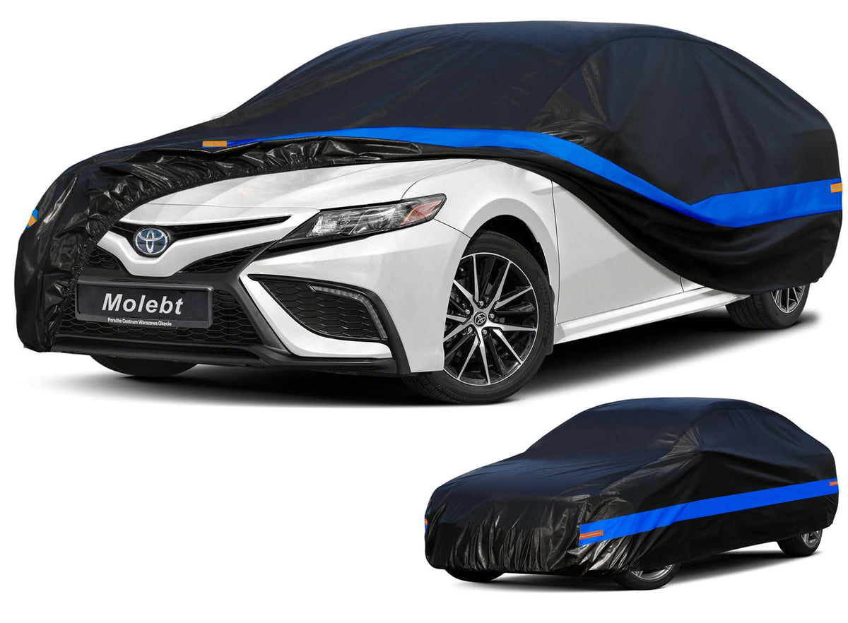 Molebt front view full coverage protecting sedan from weather