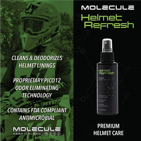 Molecule anti-fog applied to interior visor, improves visibility in humid conditions