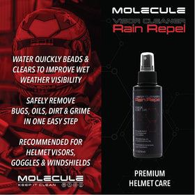 Molecule rain repel demo with water beading for better wet-weather sight