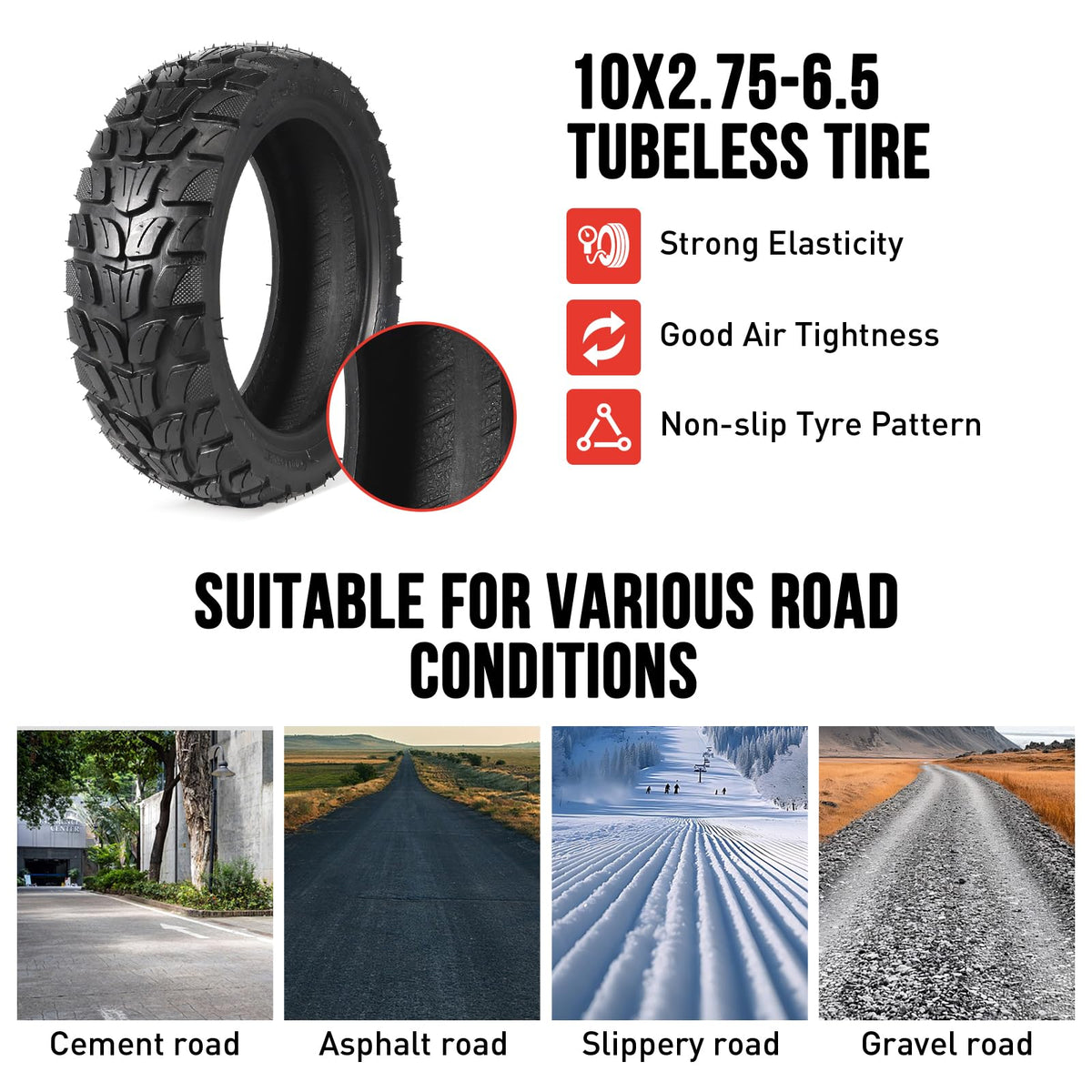 Molibisty sidewall displaying 10x2.75-6.5 size marking for compatibility