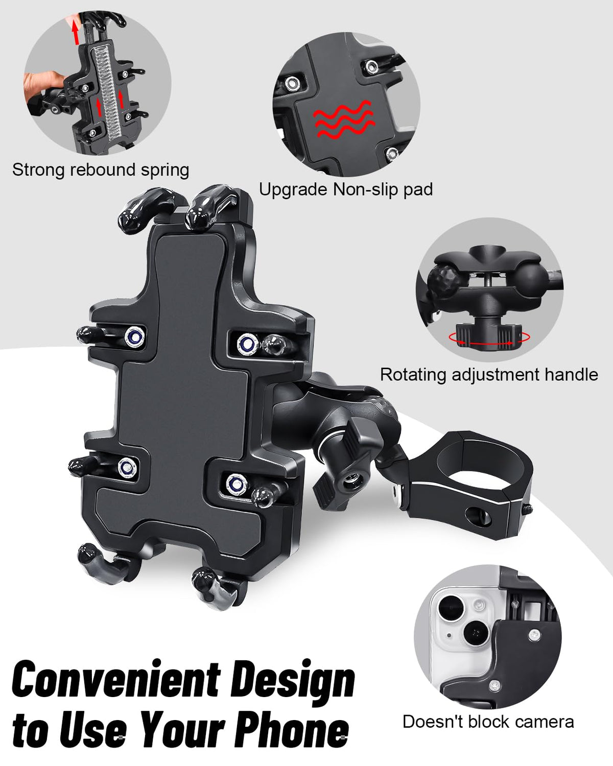 MOMI RAC GP beside a hand showing compact scale and easy one-handed use