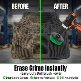 MONHL drill brush attachments displayed for powered scrubbing efficiency