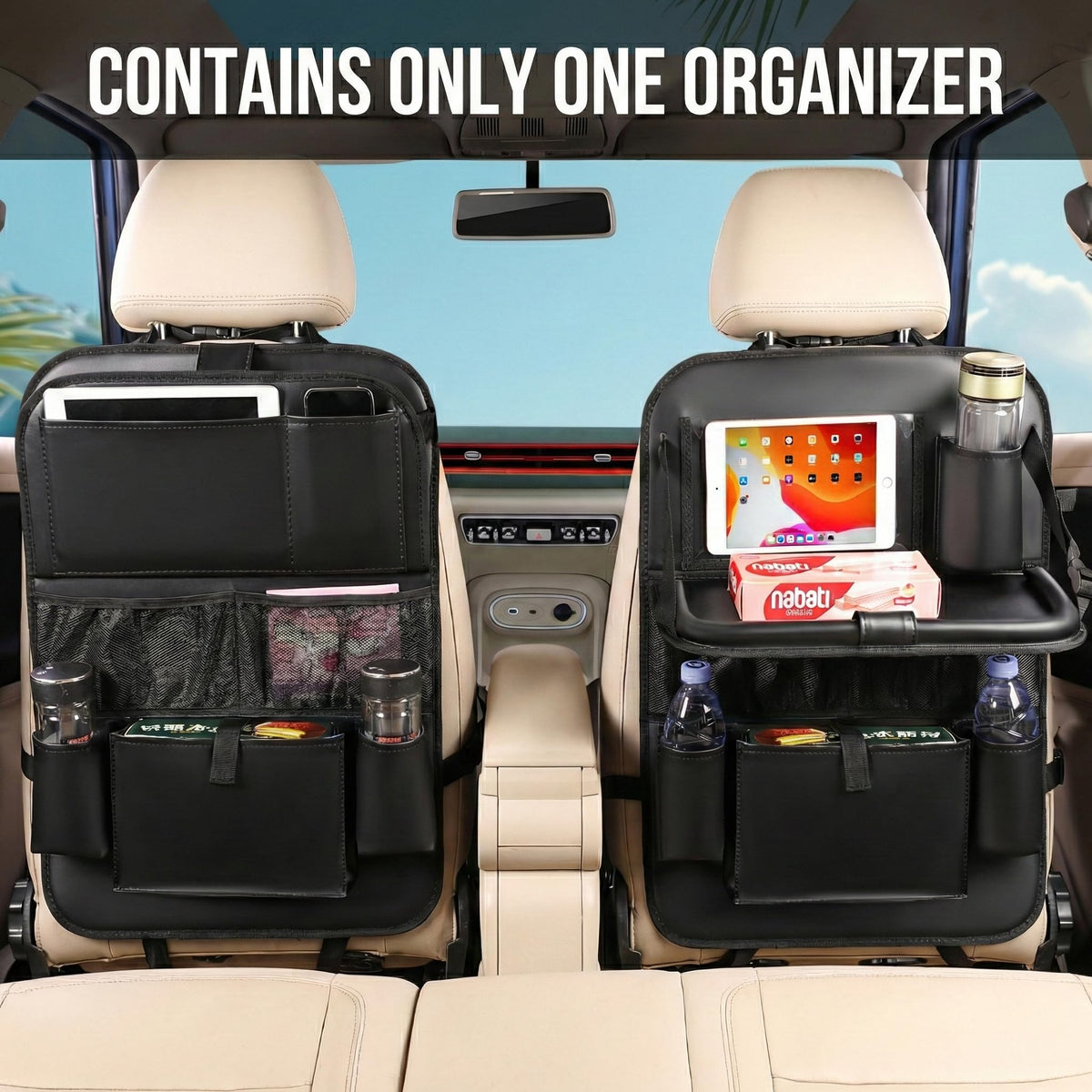 MONKONAR close-up of foldable tray and tablet holder, provides stable eating surface