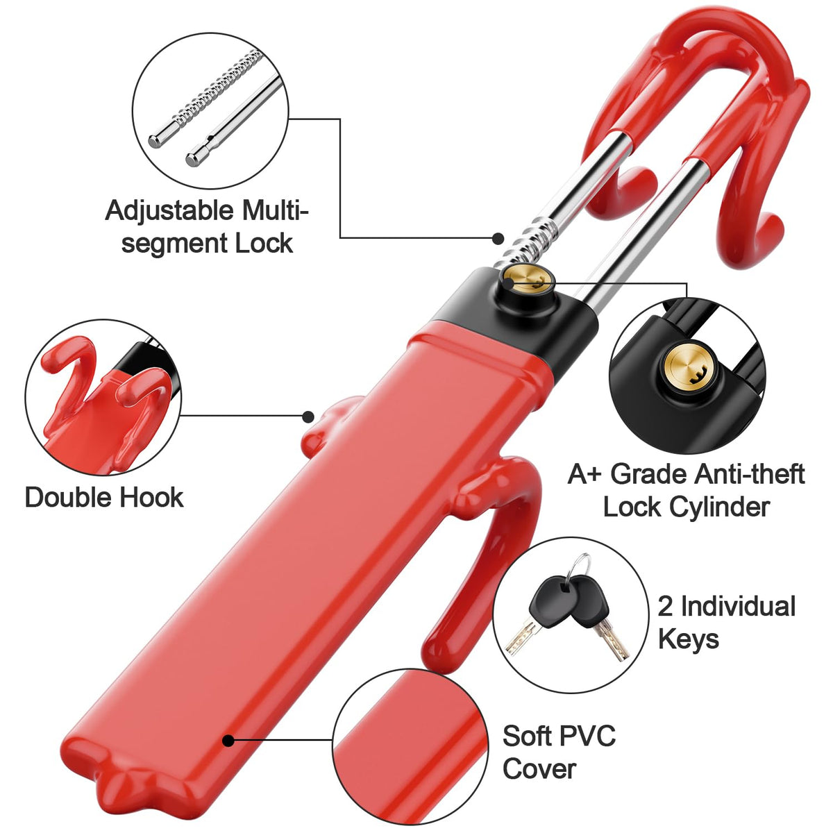 MONOJOY close-up of anti-pick crescent lock cylinder showcasing secure key control