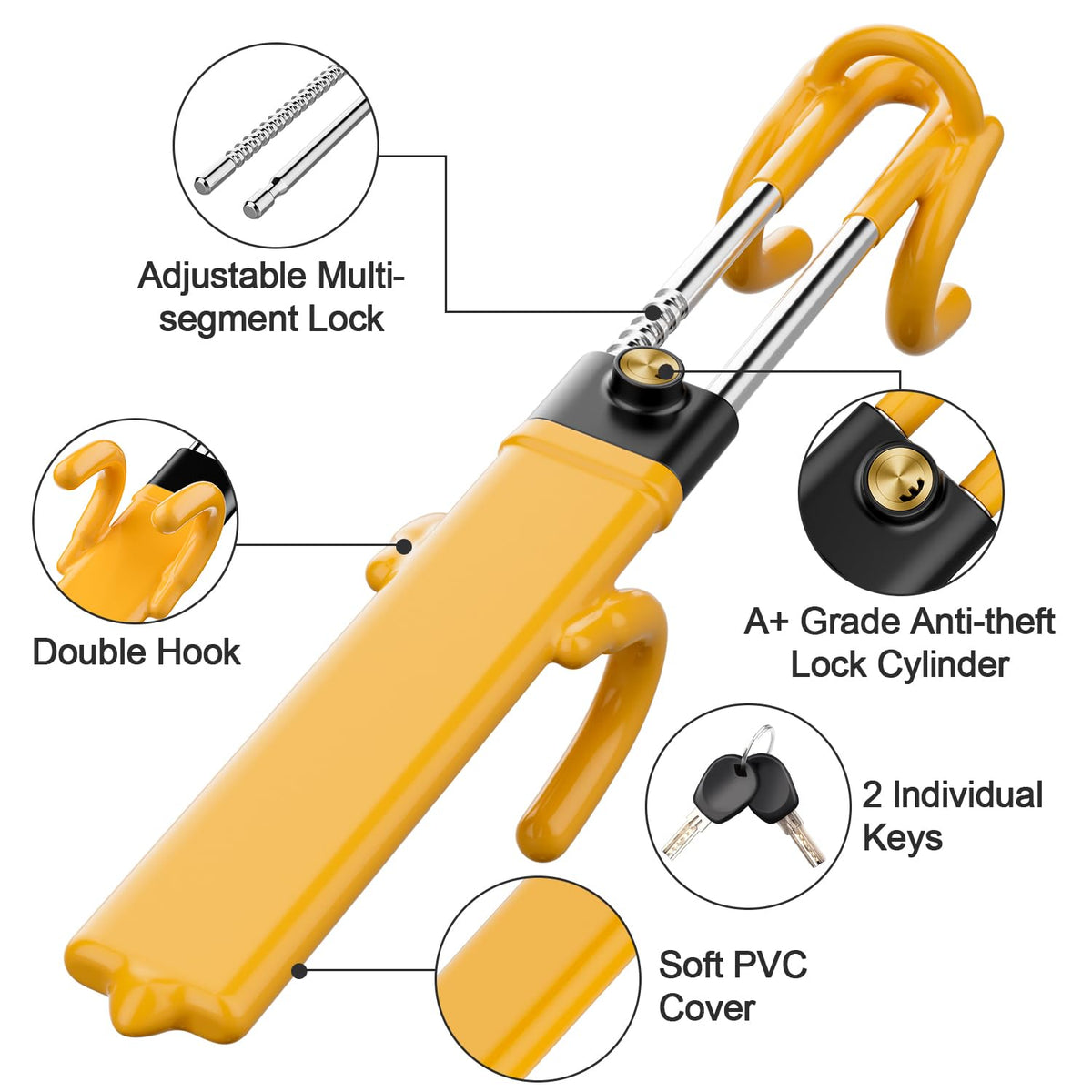 MONOJOY close-up of upgraded double-spring crescent lock core demonstrating secure keyed mechanism