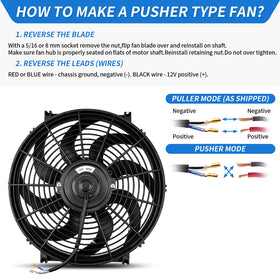 MONOKING fan next to ruler showing dimensions and fitment benefit