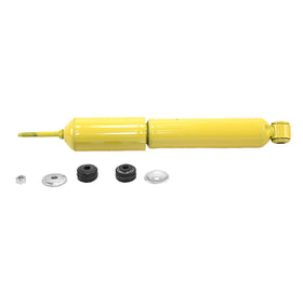 Monroe front view of shock absorber showing robust body and mounting points for durable performance
