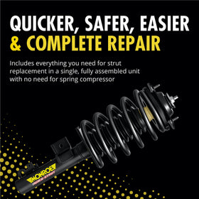 Monroe Quick-Strut top mount and bushing detail showing secure mounting and noise reduction