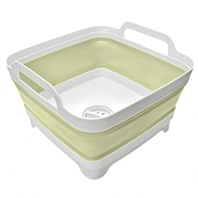 MontNorth front view of green collapsible basin showing full shape and capacity benefit