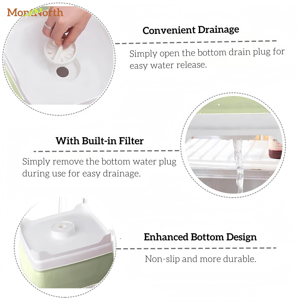 MontNorth basin used for laundry soak showing versatile home-use benefit