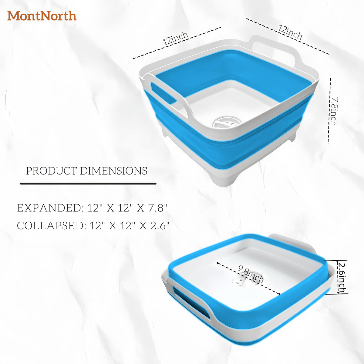 MontNorth closeup of drain plug for easy emptying and cleanup