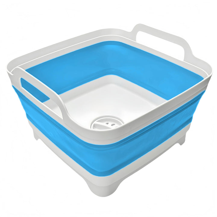 MontNorth front view of collapsible basin showing full-size sink benefit