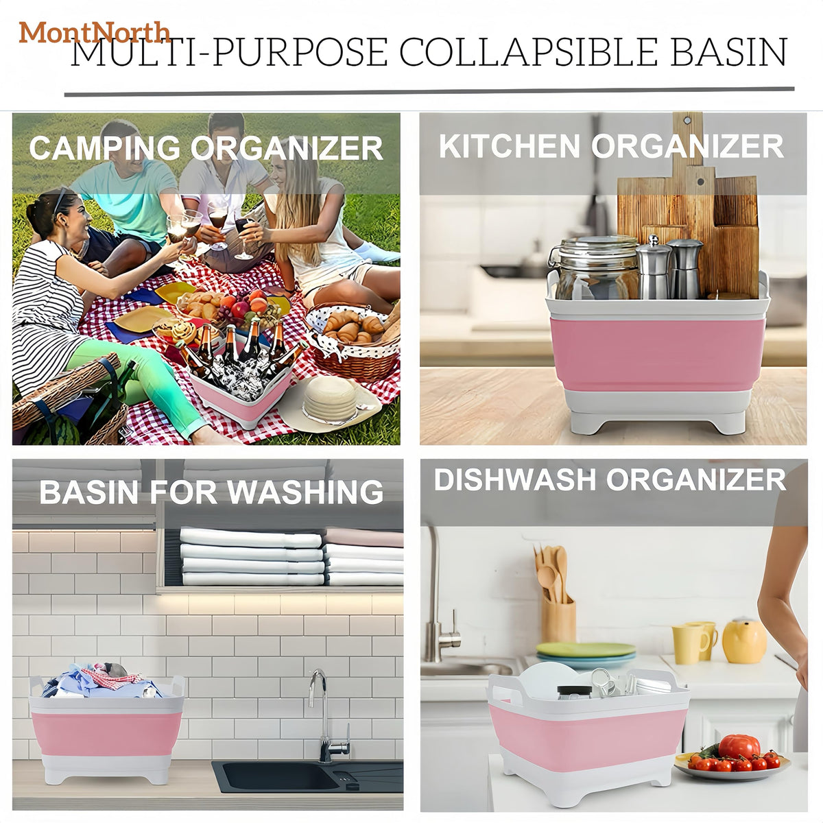 MontNorth used as a camping sink on a picnic table for outdoor convenience