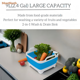 MontNorth size comparison with bottle highlights true 9L capacity