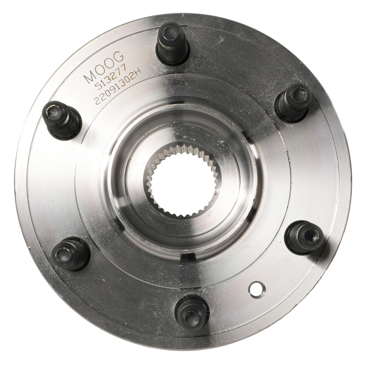MOOG 513277 front assembly showing hub face and studs for reliable fit