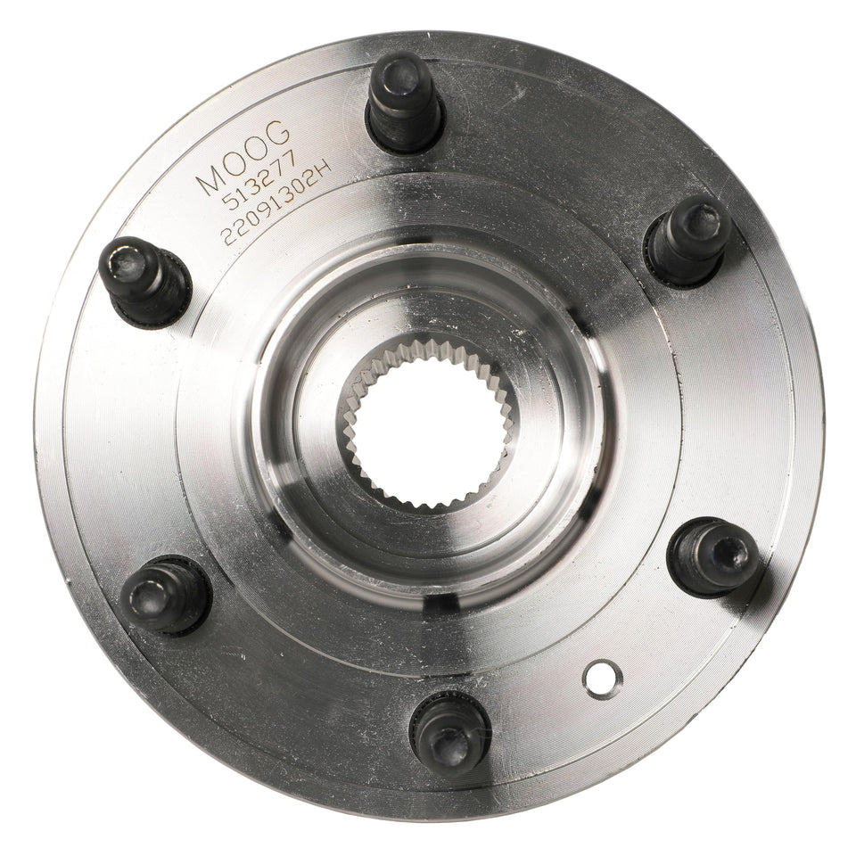 MOOG 513277 front assembly showing hub face and studs for reliable fit