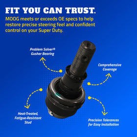 MOOG reinforced ball joint detail improving steering control and durability