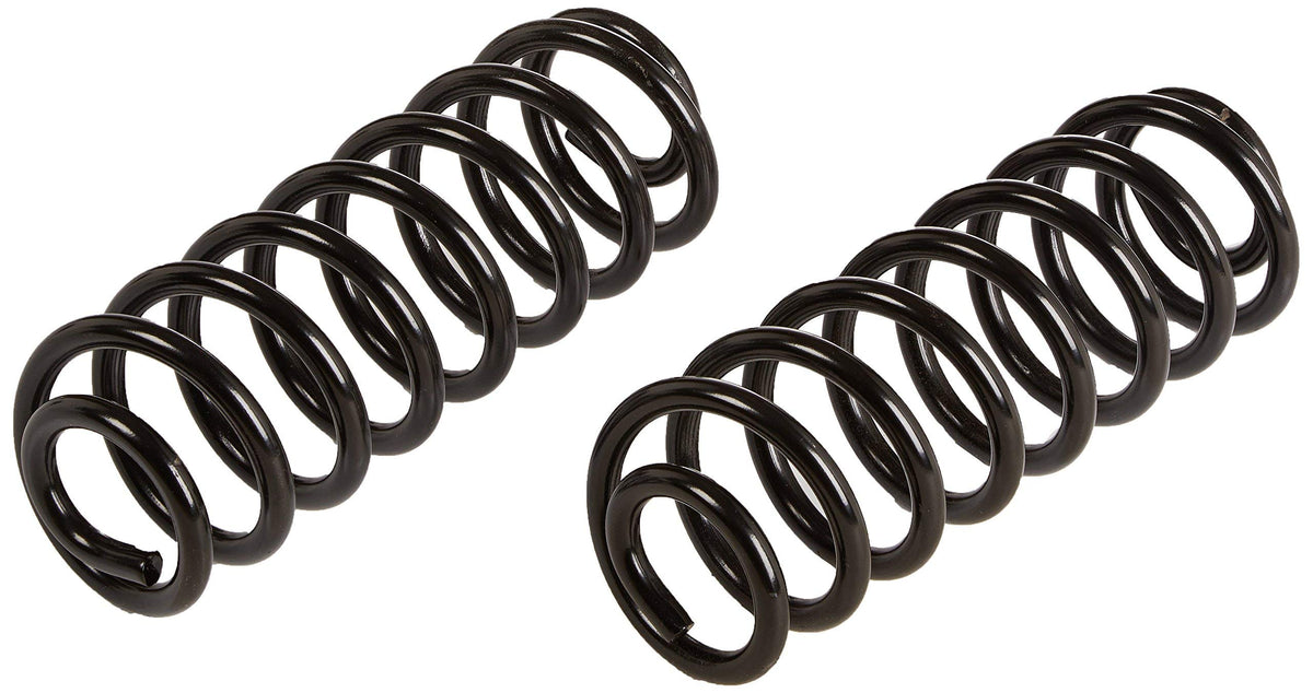 MOOG coil spring closeup highlighting coil shape and coating for longer service life