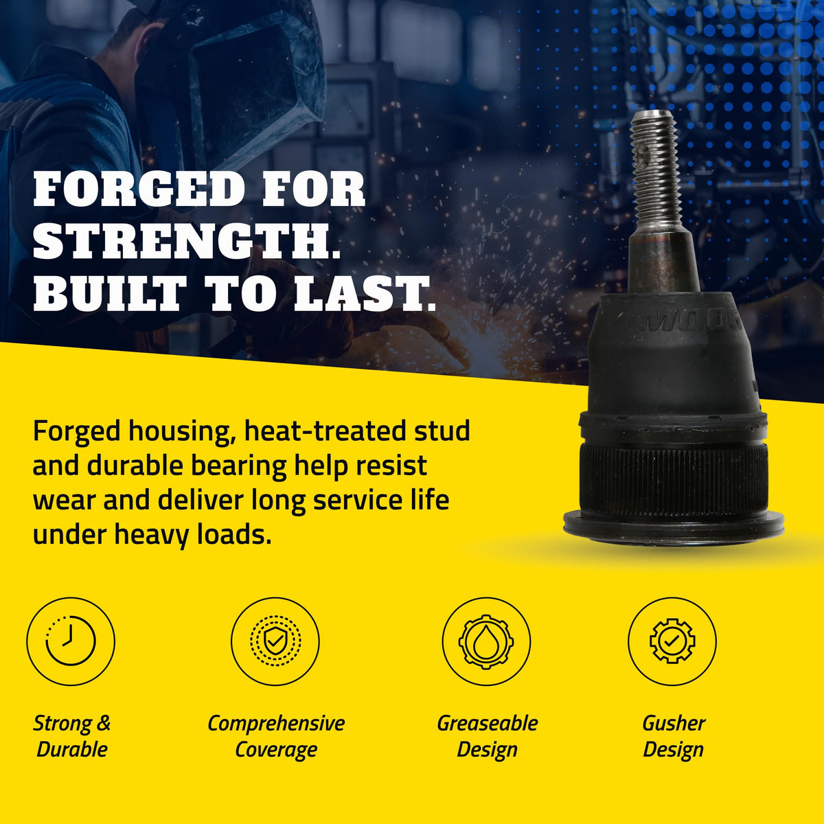 MOOG grease fitting view enabling maintenance and contaminant purge benefit