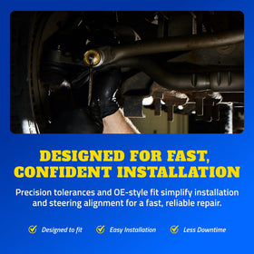 MOOG ES80755 installed on steering knuckle showing restored steering control benefit