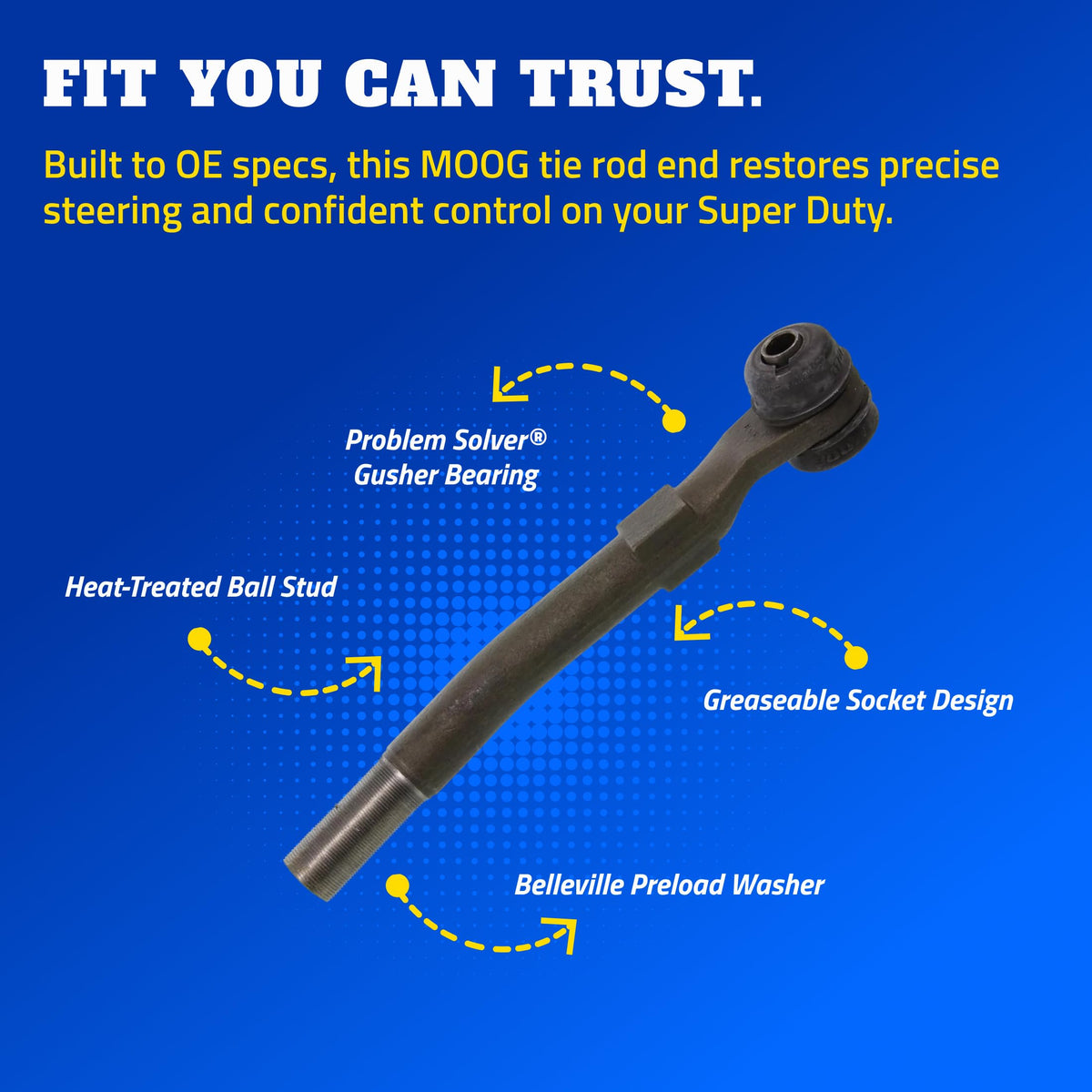 MOOG ES80755 threaded shank detail showing precise threads for secure installation