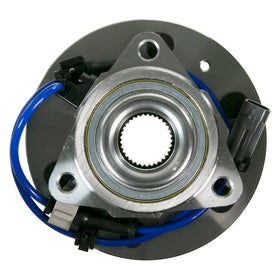 MOOG front hub assembly packaging showing part 515036 and fitment benefit