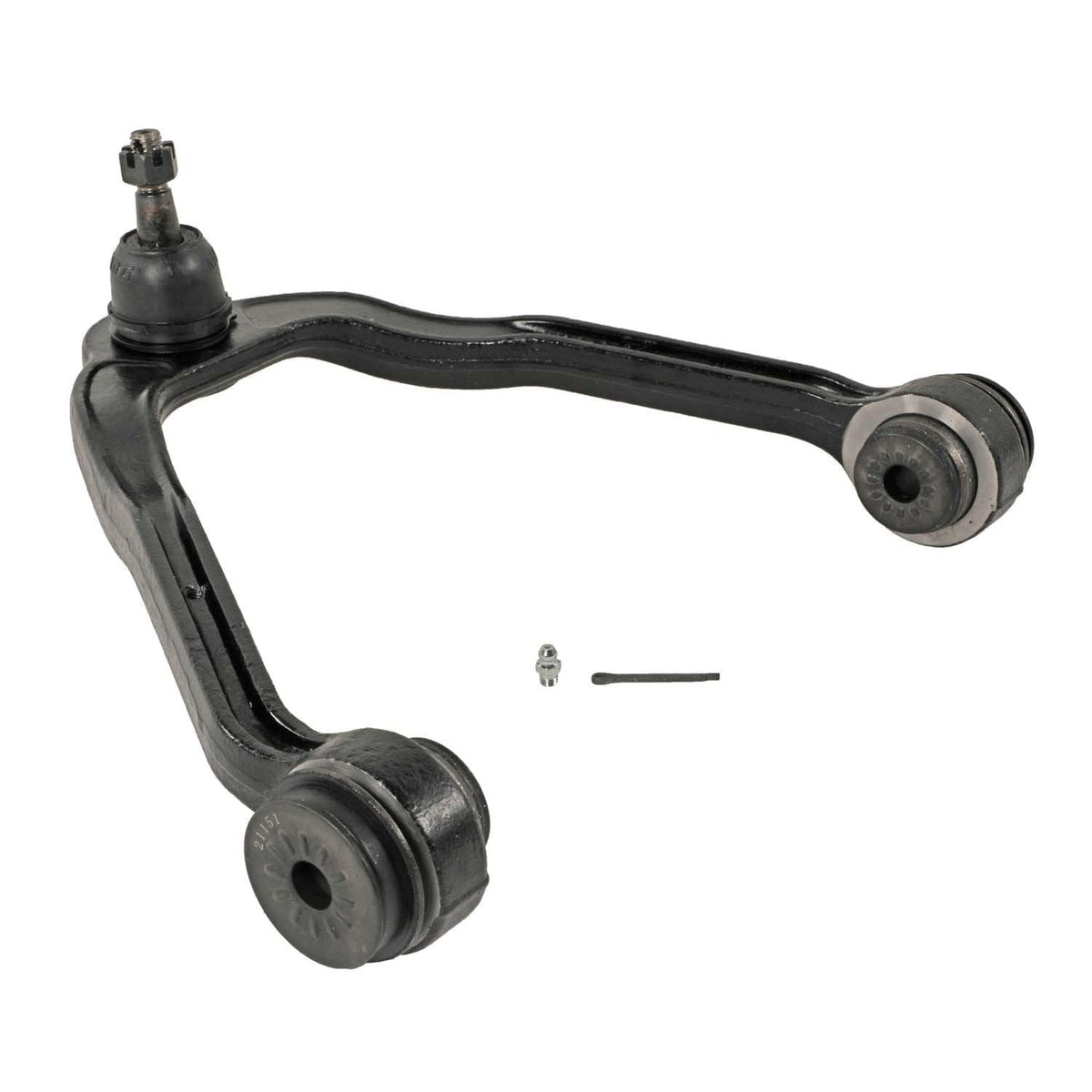 MOOG close-up of ball joint seal and reinforced arm highlighting corrosion resistance