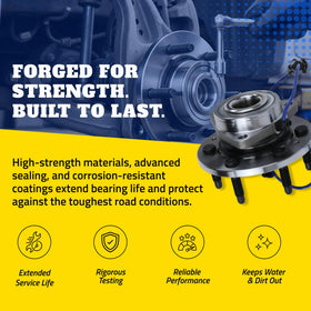 MOOG hub flange and stud pattern illustrating secure wheel attachment