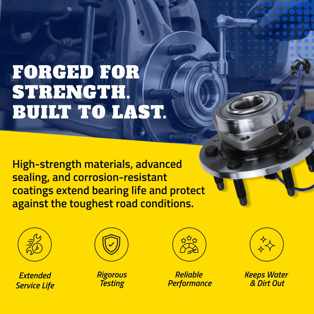 MOOG hub studs and mounting face demonstrating correct alignment and secure fit