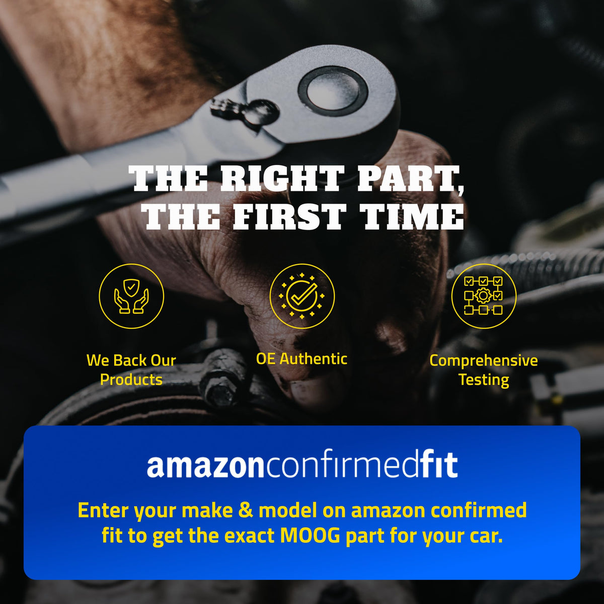 MOOG assembly installed on Ford F-150 hub showing fitment benefit: straightforward replacement