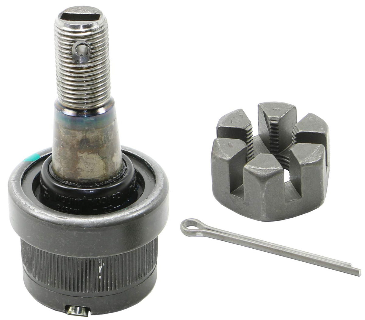MOOG front lower ball joint front view showing robust construction and fitment benefit