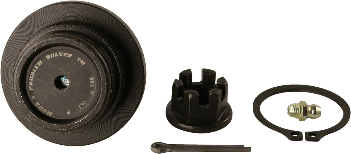 MOOG close-up of ball joint surface and boot showing durable construction