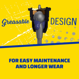 MOOG grease zerk detail on K7411 allowing easy maintenance and flushing