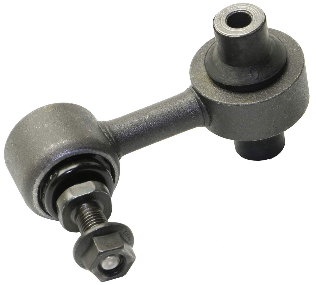 MOOG stabilizer bar link front view showing hardware and fitment benefit