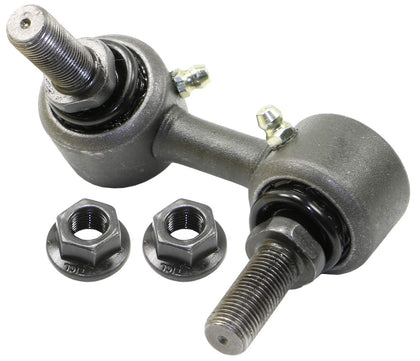 MOOG K80471 front view showing full stabilizer link and mount, highlights fit and durability
