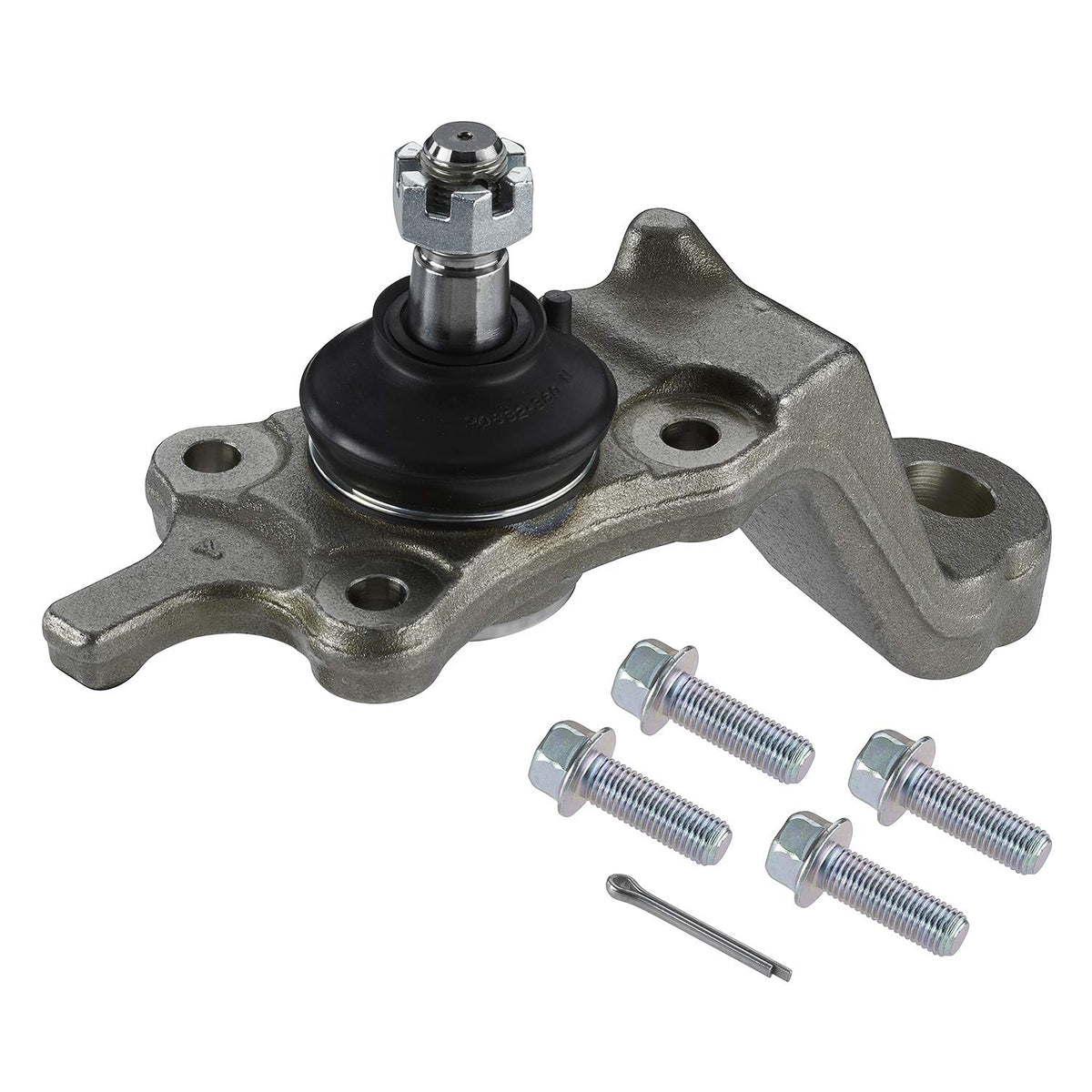 MOOG K90259 front-right lower ball joint and packaging showing part identification and benefit of correct fitment