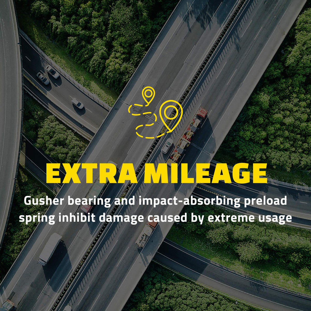 MOOG-equipped truck on rough road illustrating improved handling