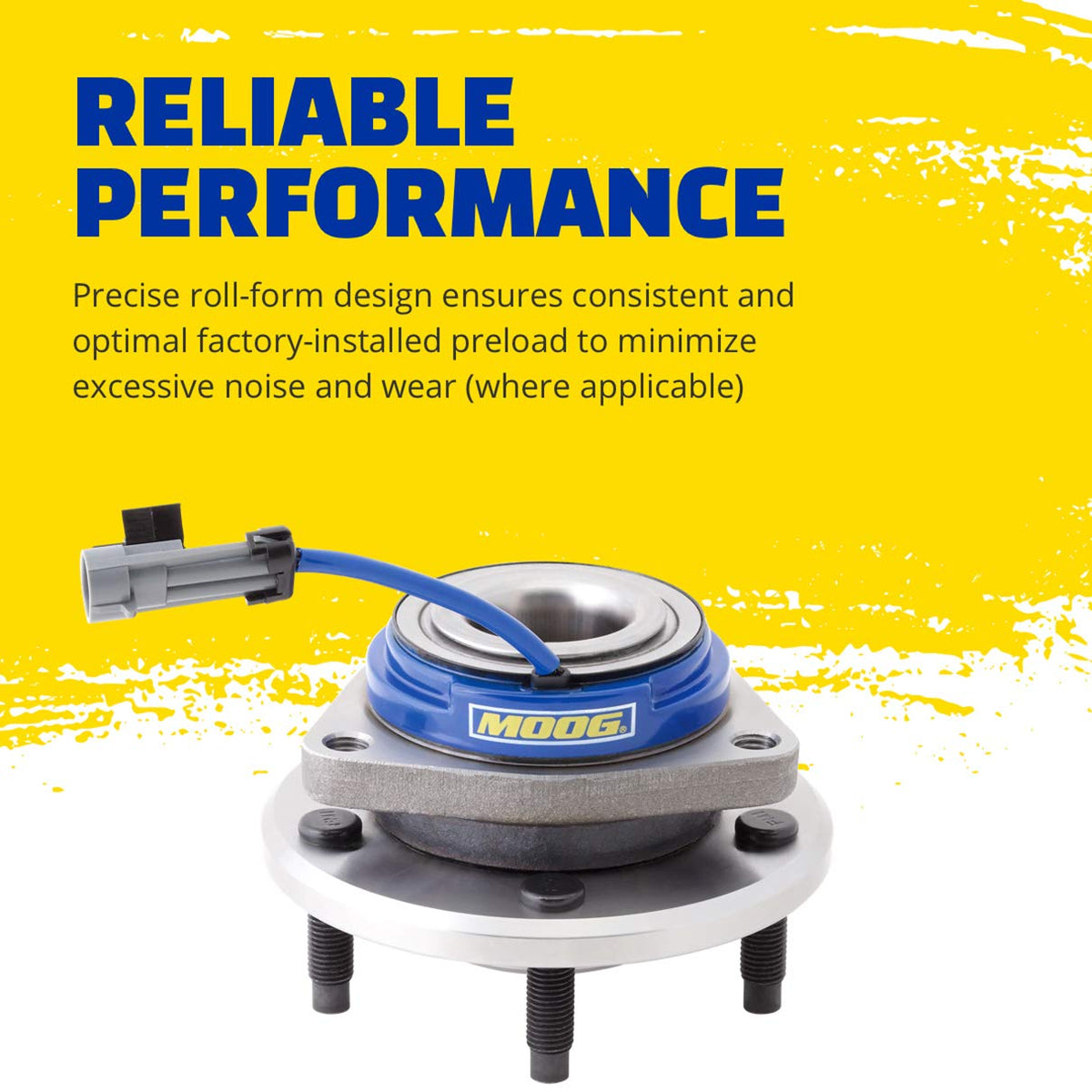 MOOG molded grommet protecting ABS cable from moisture and vibration