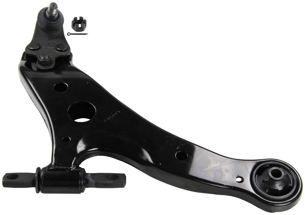 MOOG front right arm packaging showing part and benefits