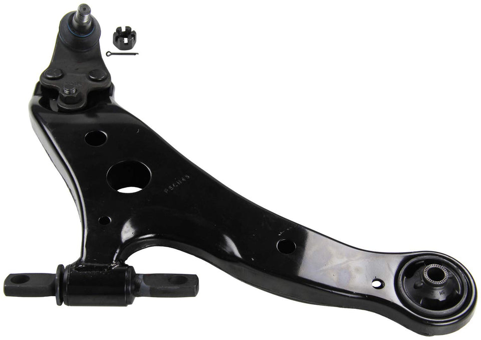 MOOG front right arm packaging showing part and benefits