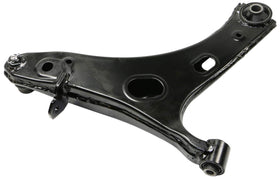 MOOG RK622857 front-left control arm angled view showing fit and strength