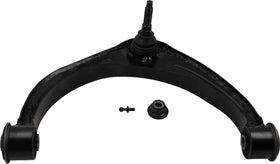 MOOG RK643074 front view of left upper control arm assembly showing fitment and benefit of OE-style replacement