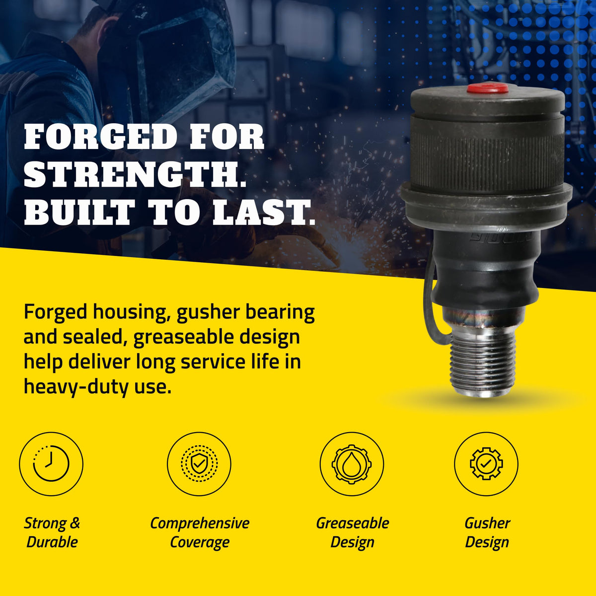 MOOG rust-resistant socket close view protecting joint from corrosion and extending life