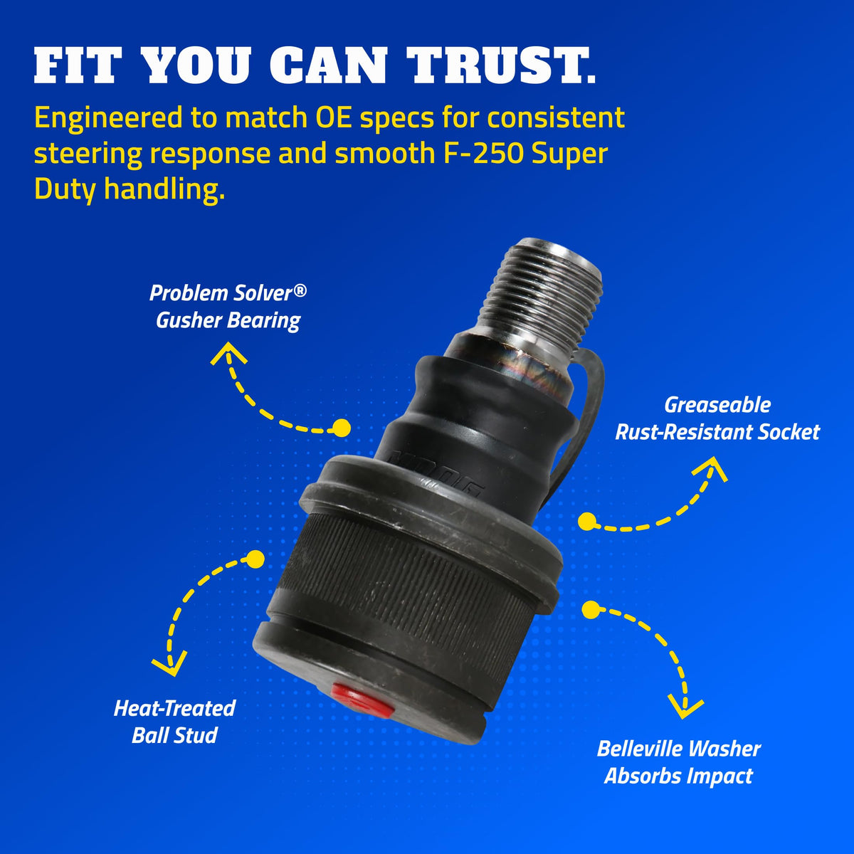 MOOG heat-treated stud detail illustrating strength and wear resistance benefit