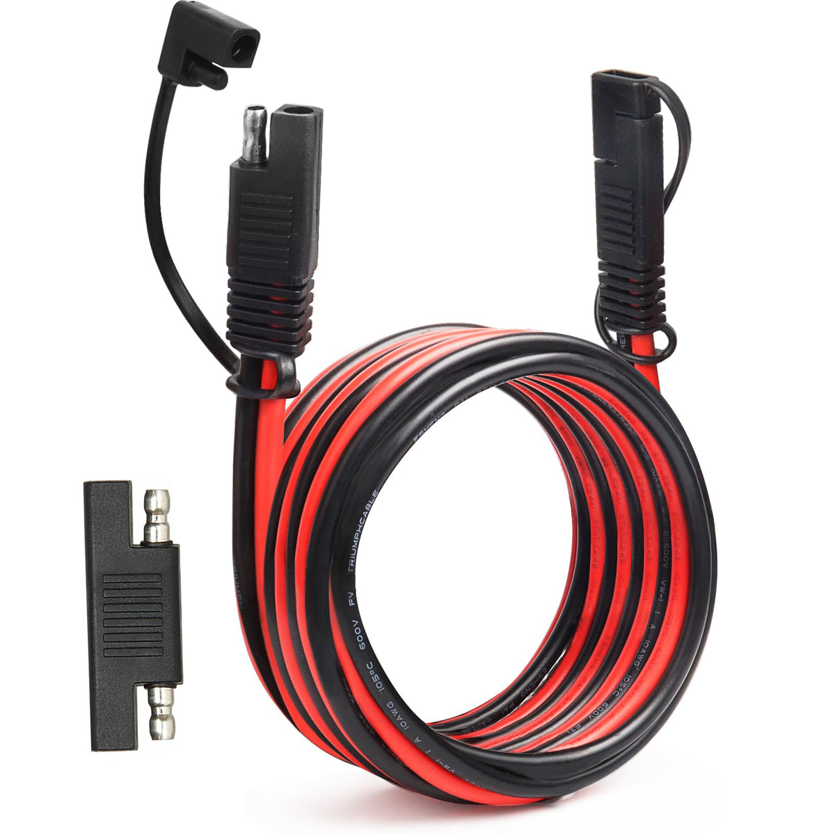 MOOKEERF front view of 10ft SAE extension cable showing connectors and jacket, durable connection