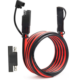 MOOKEERF front view of 10ft SAE extension cable showing connectors and jacket, durable connection