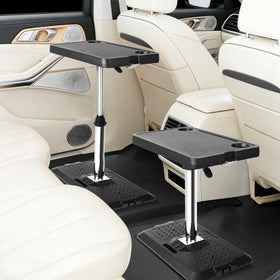 MOOMARTO front view of adjustable car desk showing full tabletop and base for stable use