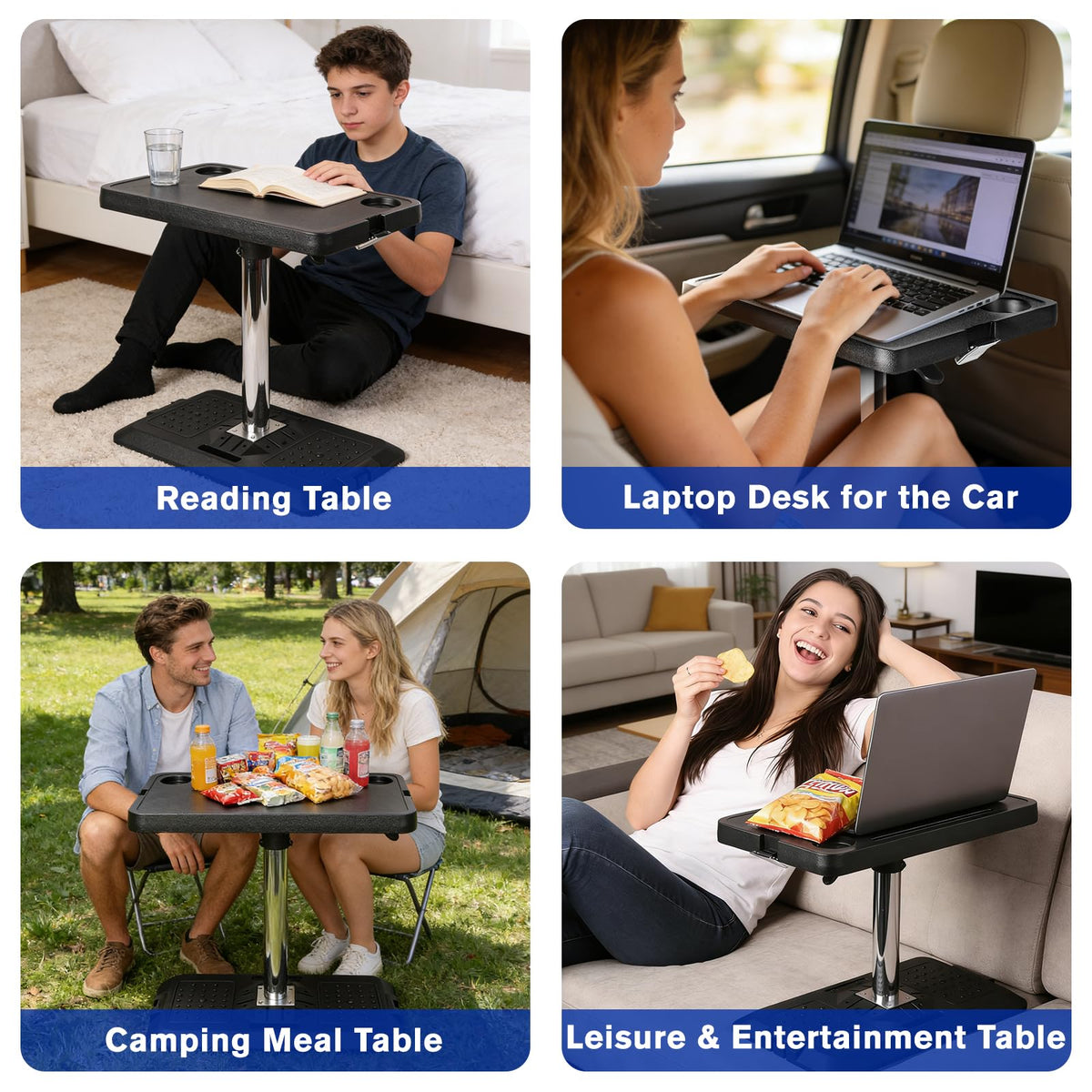 MOOMARTO lifestyle shot family using tray during road trip showing versatile use