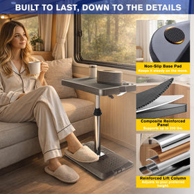 MOOMARTO tray holding dinner plate and drink showing spill-resistant convenience