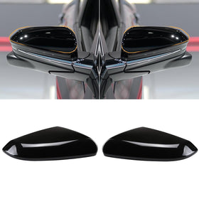 Moonlinks front view glossy black mirror covers showing factory-fit aesthetic and improved look